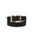 Double round bracelet black leather buckle metal - Maison Boinet