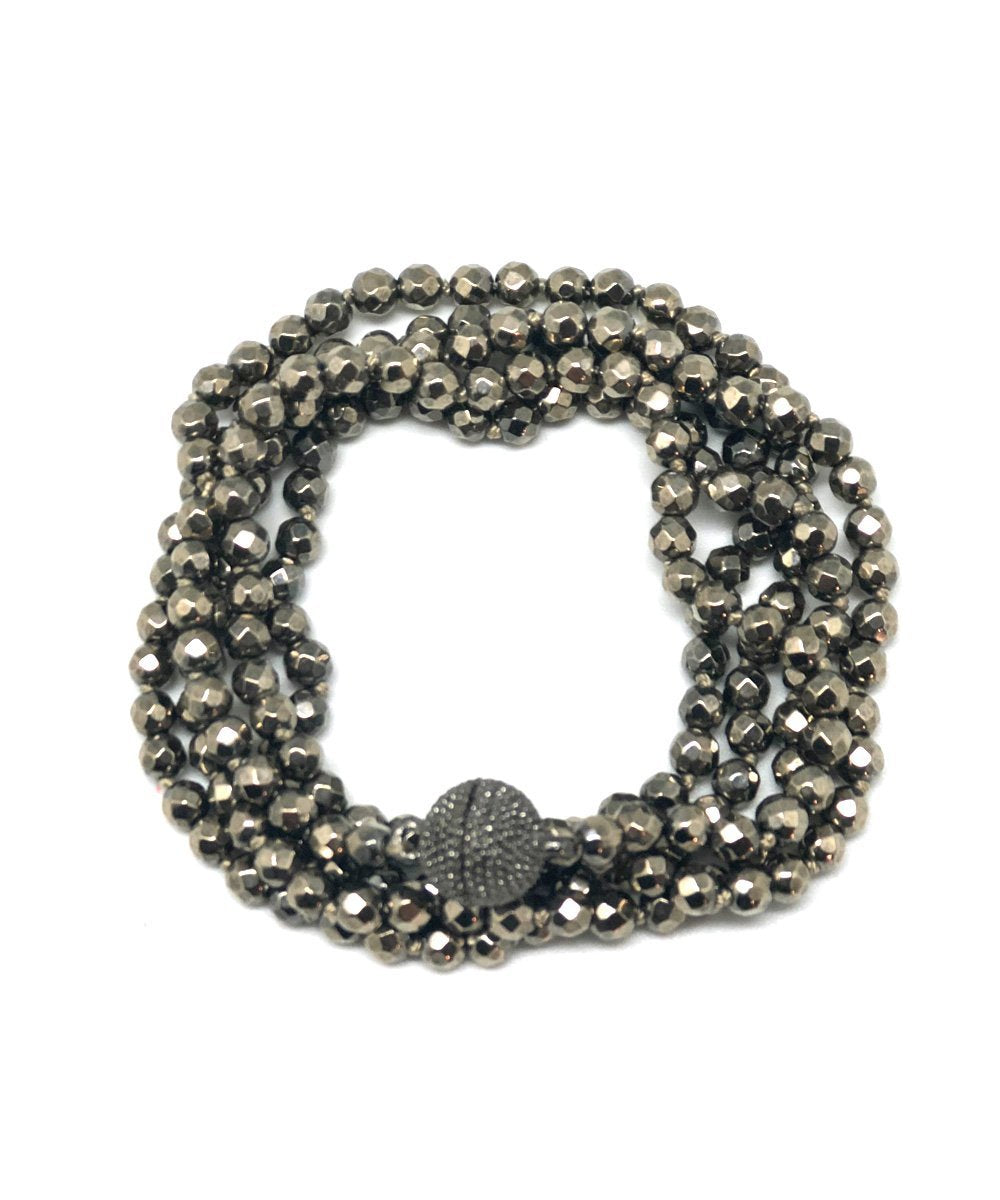 Bracelet en perles d'hématites grises Fonsi