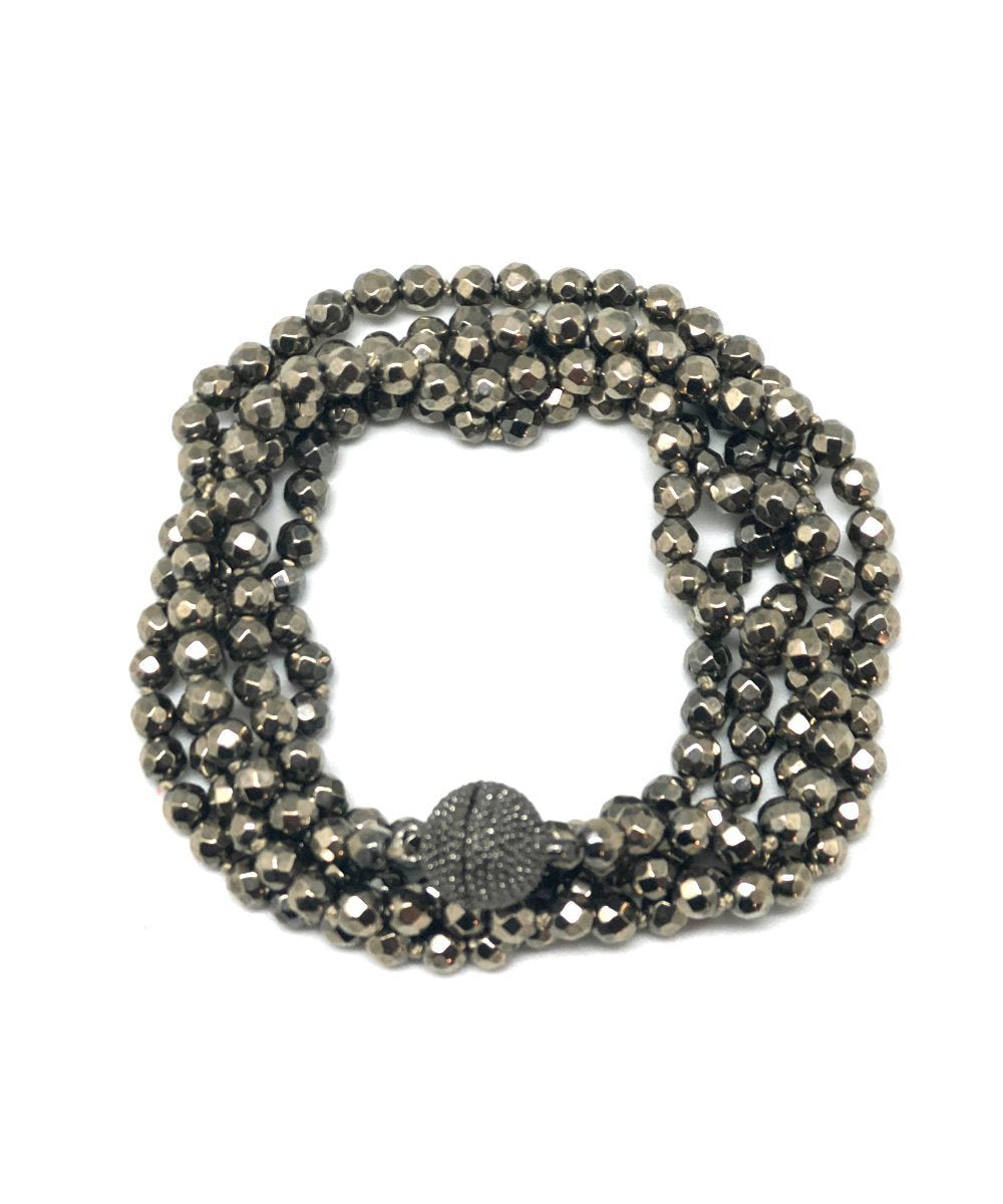Bracelet en perles d'hématites grises Fonsi