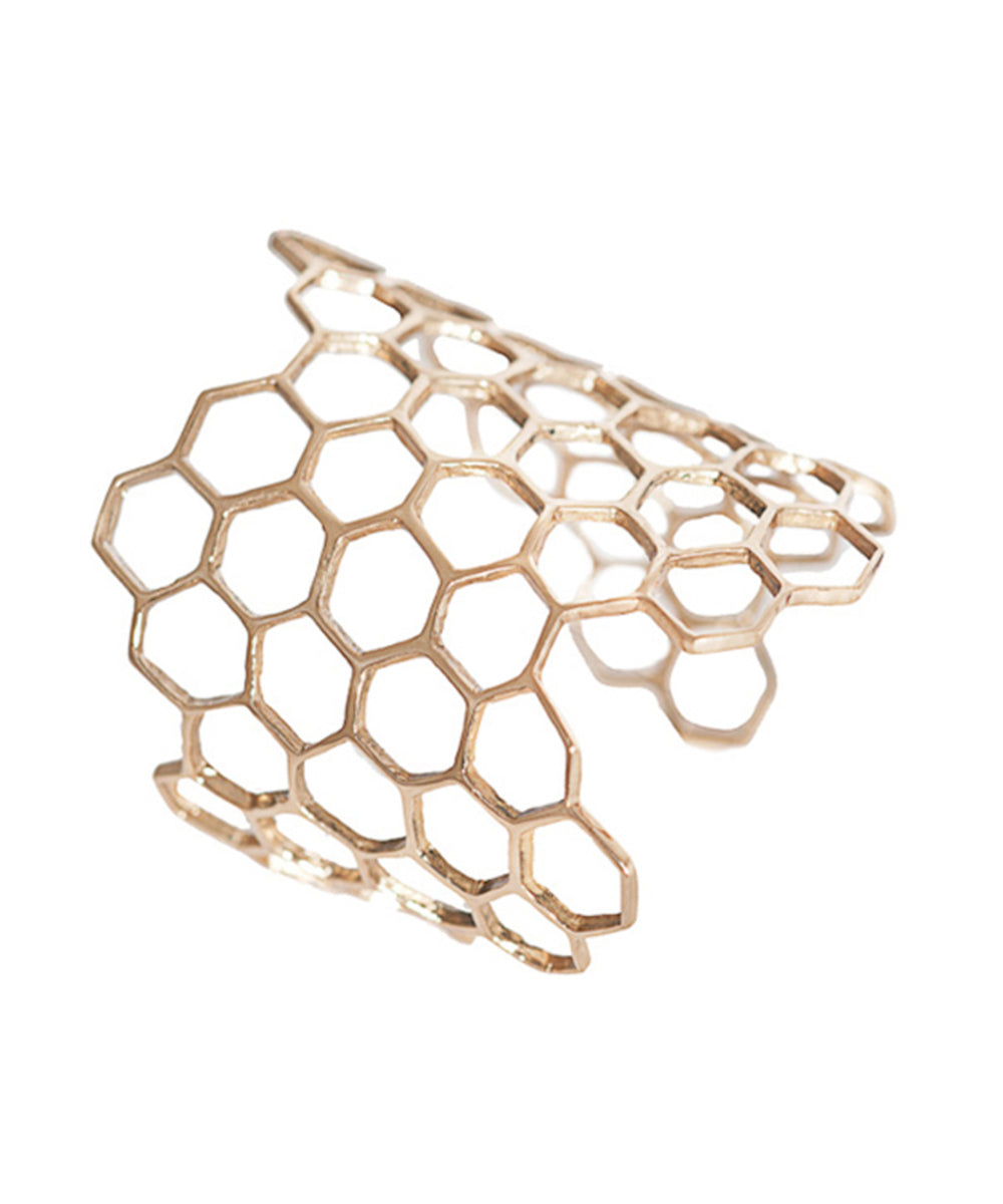 Bracelet manchette rayon de miel  en bronze - Bernard Delettrez