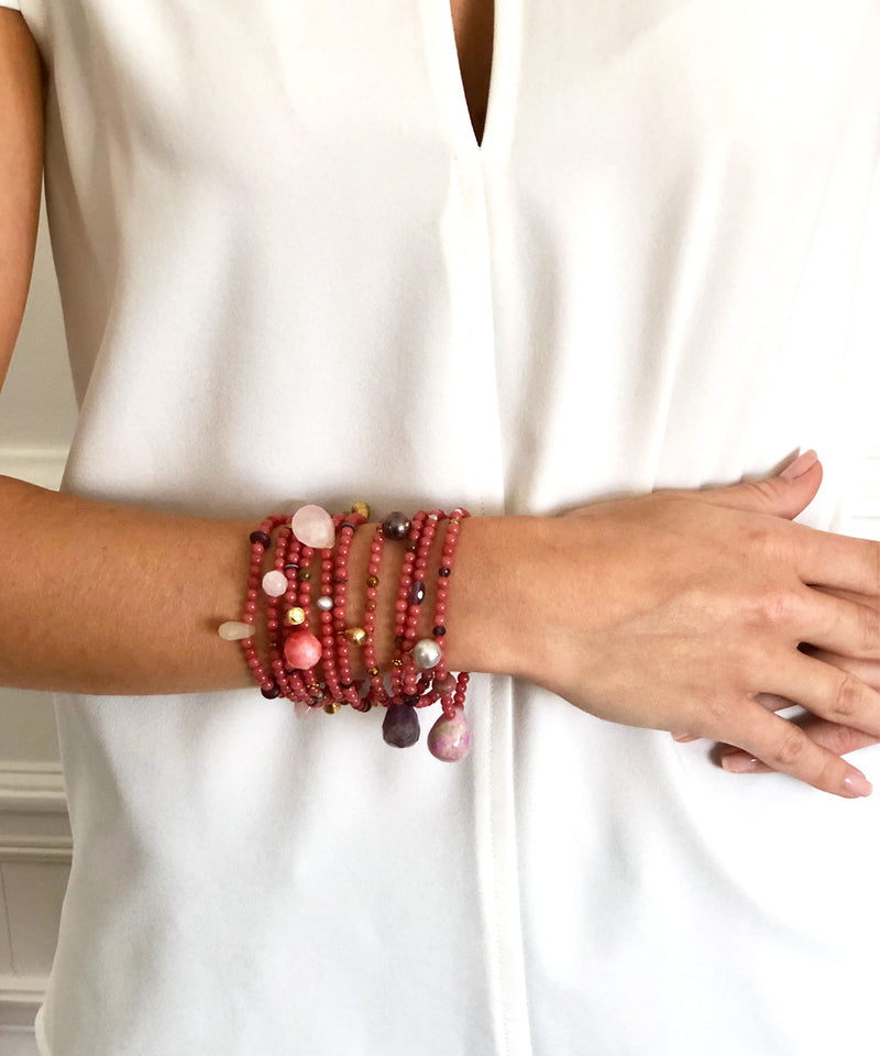 Pink Agate Bracelets 10 Tutti Frutti - Lara Curcio Jewelry