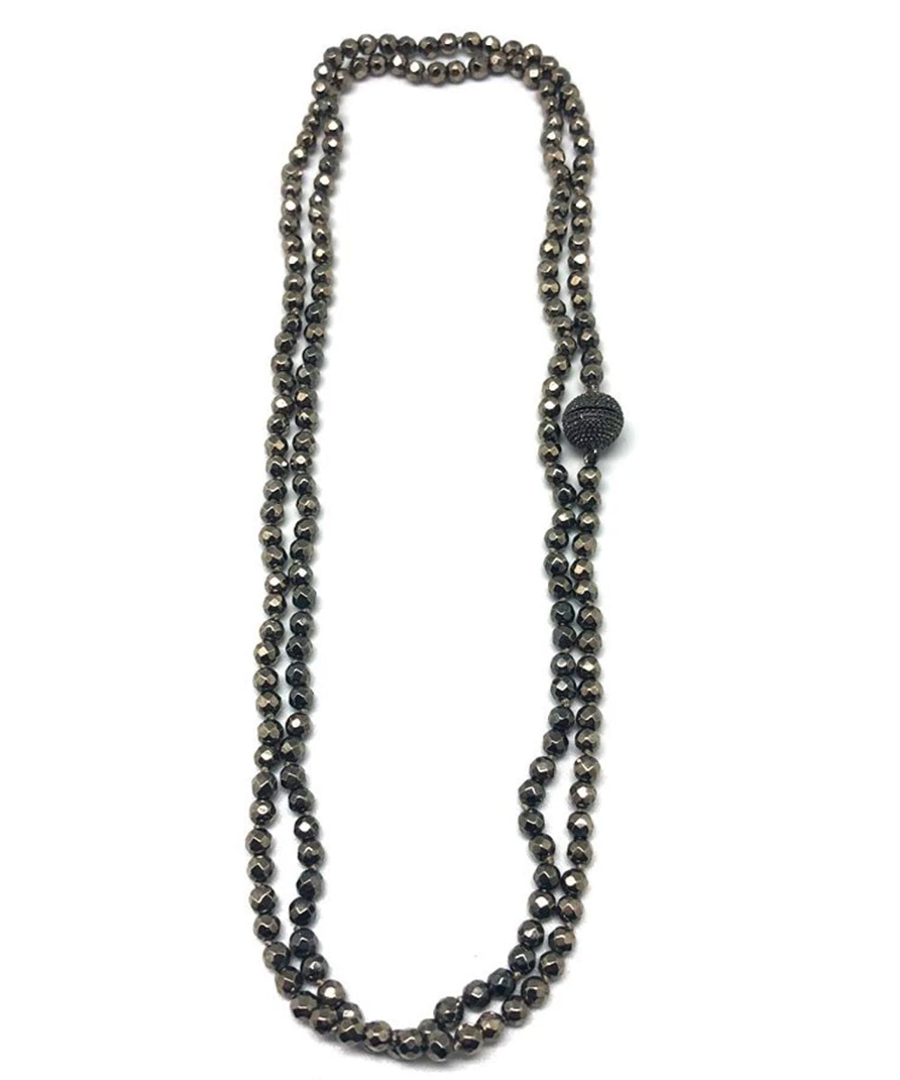 Collier en perles d'hématites grises - Fonsi