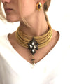 beaded necklace sultane carole saint germes worn