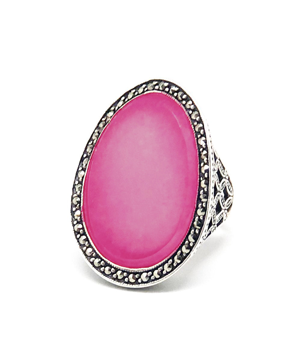 grosse bague jade rose 