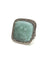 Large square jade, silver and marcasite ring - Métron