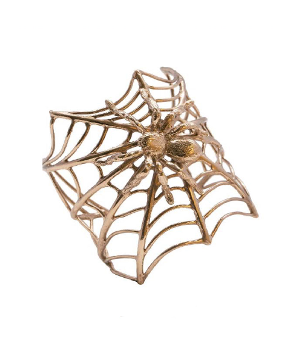 bronze-spider-web-cuff-bernard-delettrez