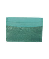 Turquoise shagreen card holder - Galerie Galuchat