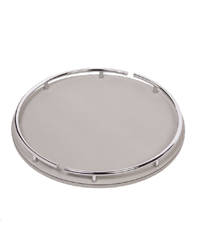 Custom round leather and chrome tray