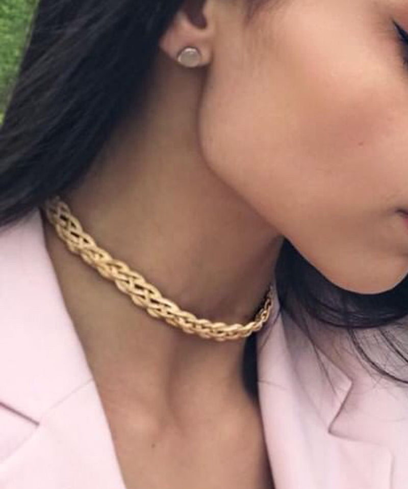 choker gold plated twist Editions LESSisRARE Jewelry