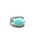 Amazonite oval art deco ring in 925 silver and marcasites