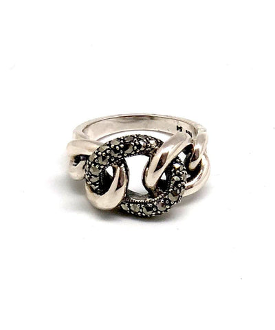 Silver and marcasite ring
