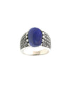 lapis lazuli ring in silver and marcasites
