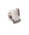 Mother of Pearl silver ring and marcasites art deco creator