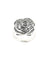 Rose flower ring in silver and marcasites art deco style