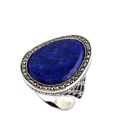 big-ring-lapis lazuli-in-silver-and-marcasite-of-art-deco-creator