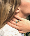 Amy Gattas Double Muzo ring, emerald stone