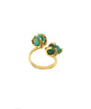 Amy Gattas Double Muzo Ring, Emerald Created Stone