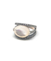 Oval art deco ring in silver 925 and marcasites
