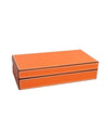 Box with rings leather and wood creator bhome orange