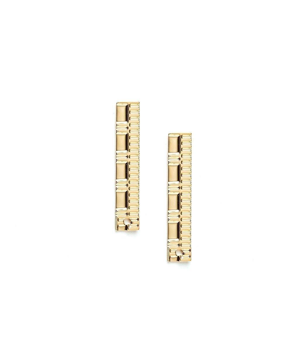 Boucles d'oreille Gearing S dorées créateur Boucles d'oreilles