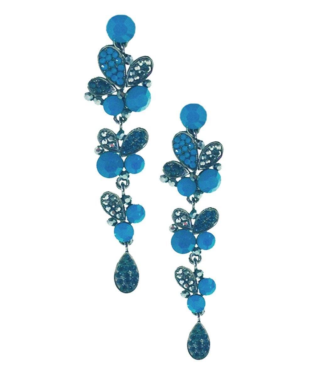 Boucles d'oreille grappes bleues - Editions LESSisRARE Bijoux