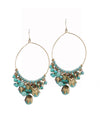 Andalusian turquoise hoop earrings Editions LESSisRARE Bijoux
