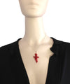 pendant-cross-coral Editions LESSisRARE Jewelery worn