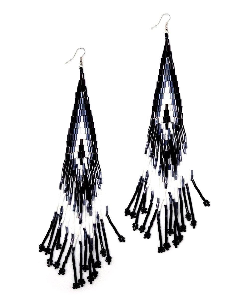 Boucles d'oreilles indiennes noires - Editions LESSisRARE Bijoux