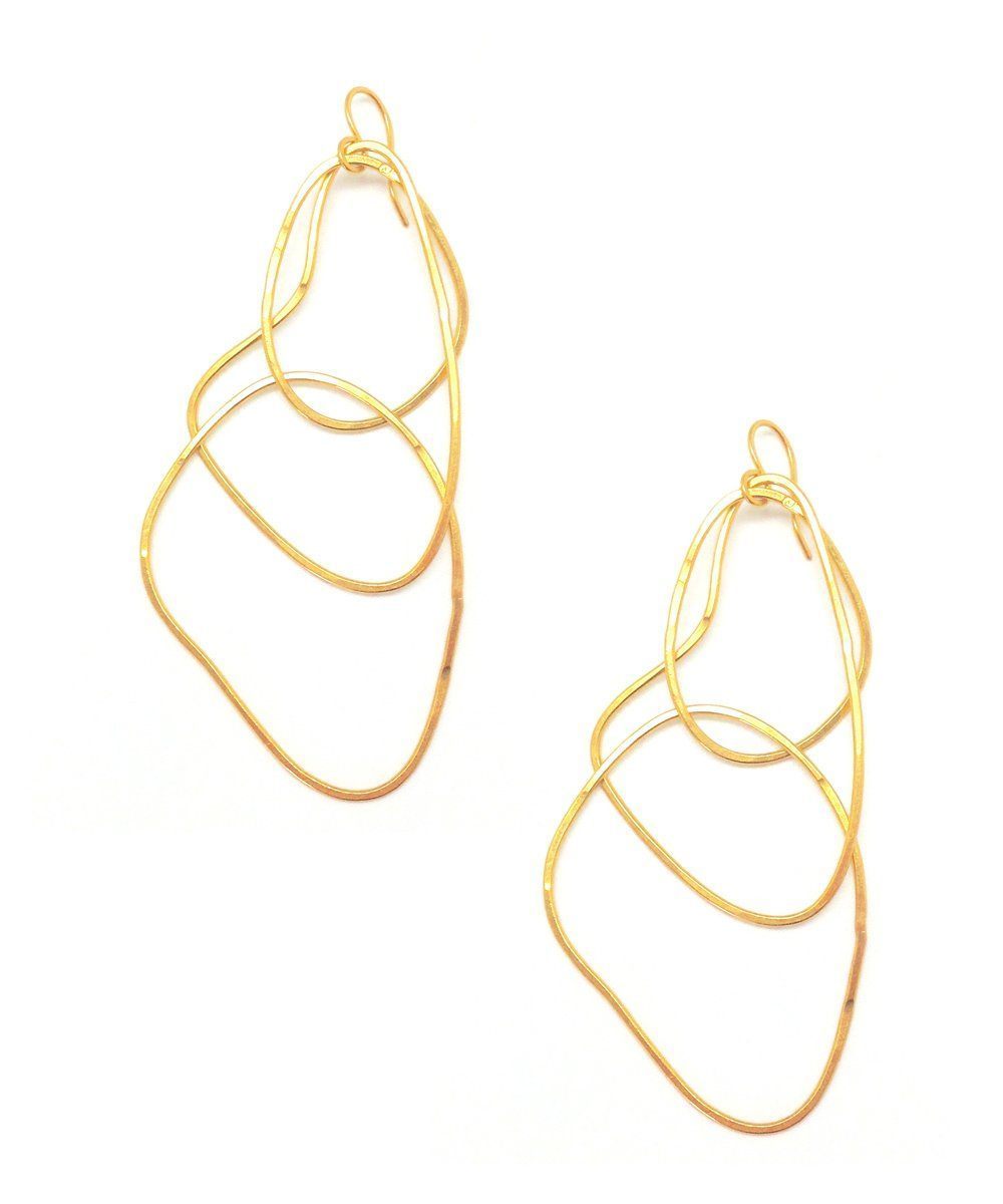 Boucles d'oreilles Trio d'anneaux dorés - "Mirages" eloïse fiorentino