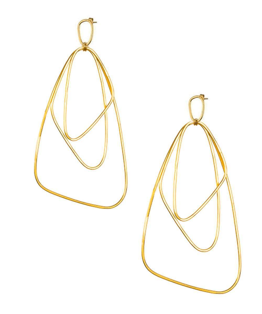 Boucles d'oreilles dorées Géantes - "Ici" créateur Eloise Fiorentino