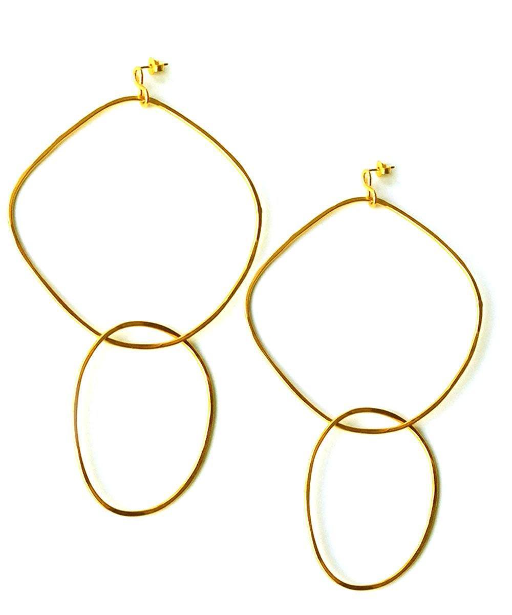 Boucles d'oreilles duo d'anneaux doré - "Au fil de l'eau" eloise fiorentino