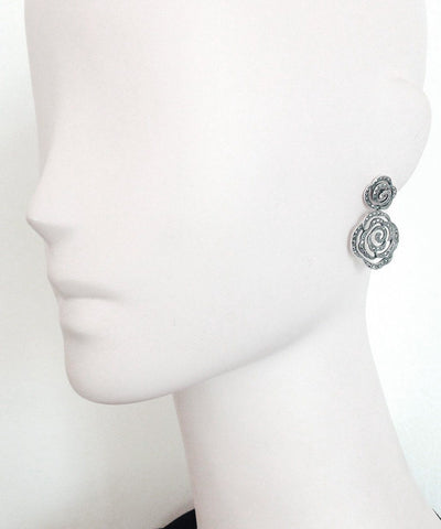 Designer double pink marcasite earrings Earrings