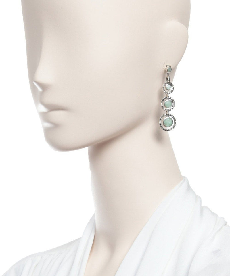 Art deco style earrings in jade, marcasites and designer silver Earrings