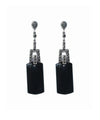 Designer onyx and marcasite pendant earrings Earrings