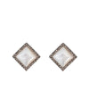 Diamond earrings in mother-of-pearl, marcasites and designer silver Earrings