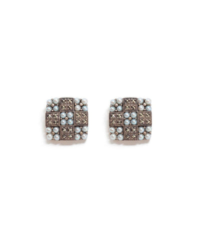 Cultured pearl, marcasite and designer silver earrings Earrings