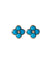 Turquoise and silver flower studs - Metron