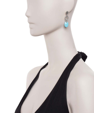 Designer turquoise and marcasite earrings Earrings