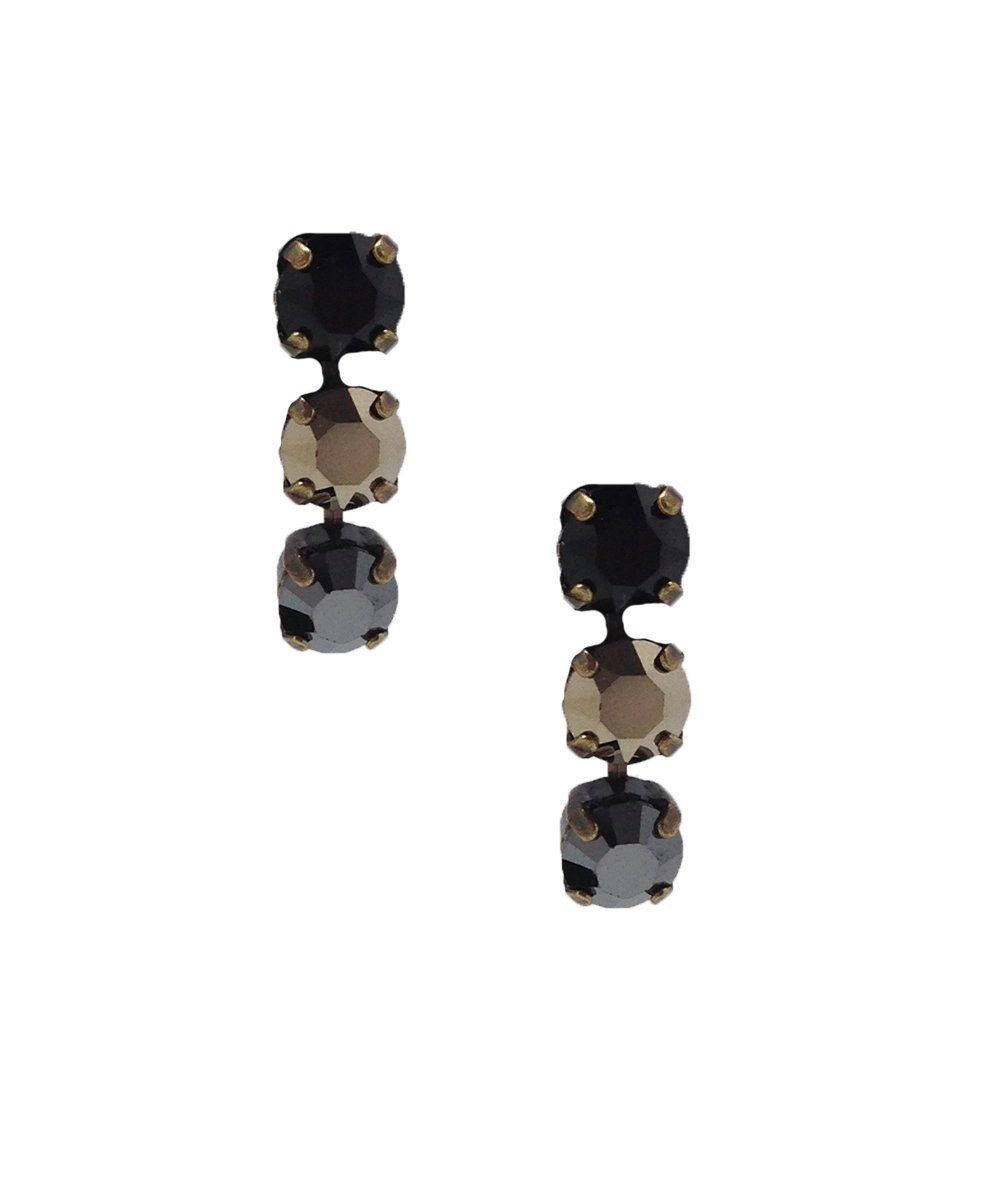 vogline Boucles d'oreilles cristaux Swarovski noirs créateur