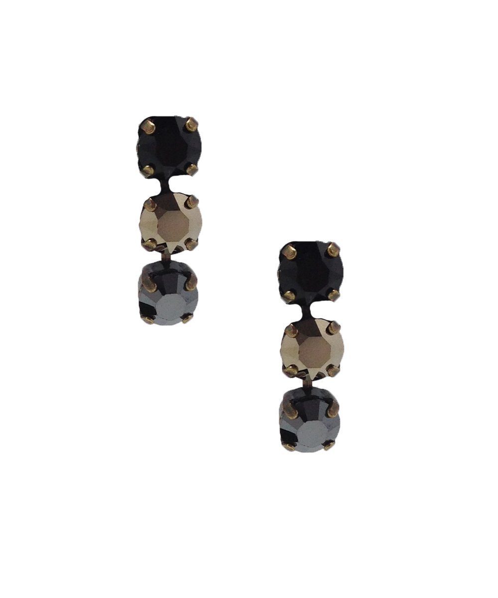 Boucles d'oreilles cristaux Swarovski noirs - Vogline