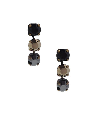 vogline Designer black Swarovski crystal earrings