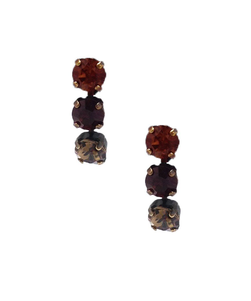 vogline Boucles d'oreilles cristaux Swarovski bordeaux créateur
