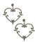 Art deco heart in marcasites and silver earrings - Metron