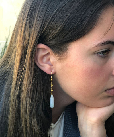 Clip-on earrings Gray drops - Eloïse Fiorentino
