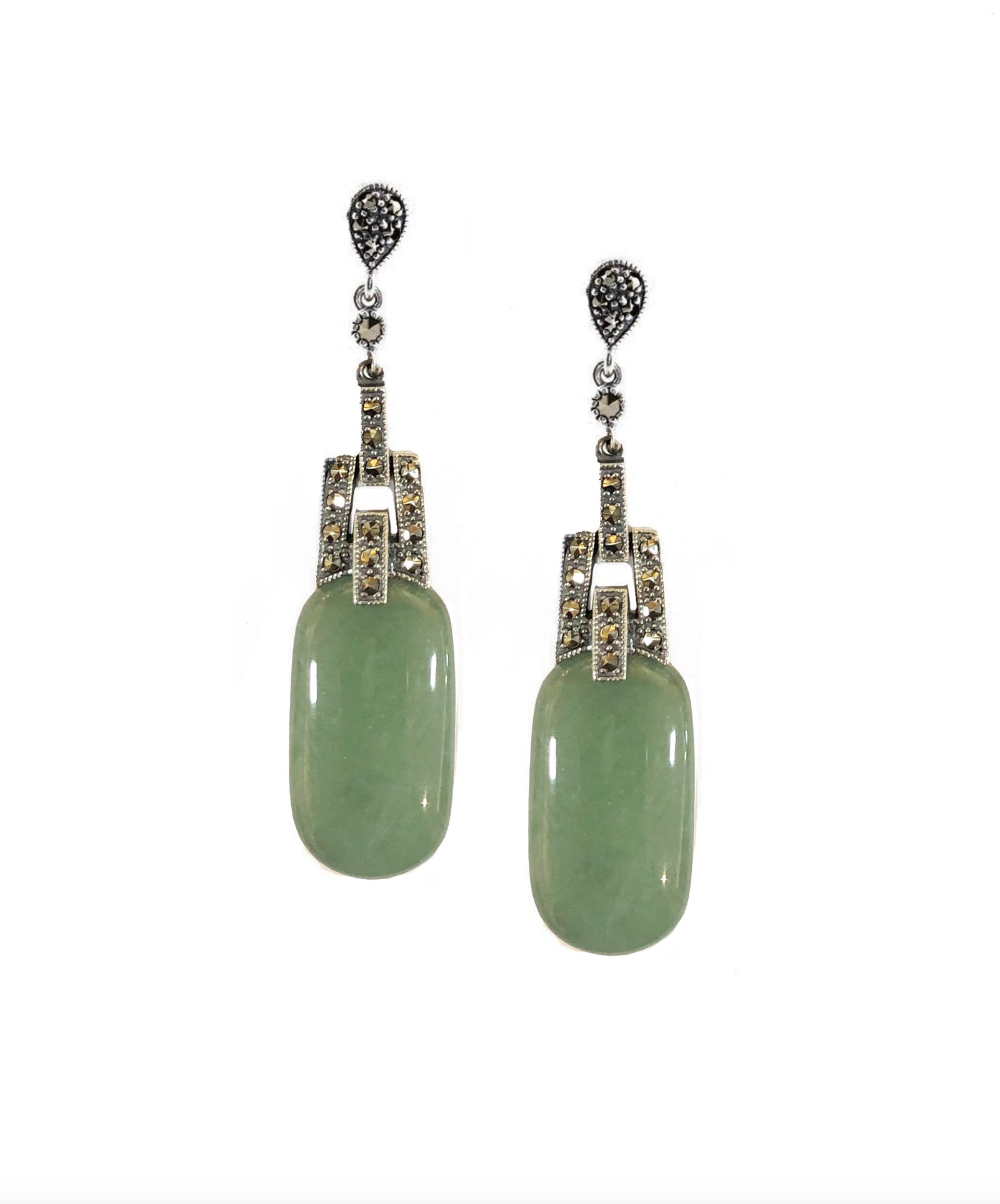 boucles-oreilles-jade-argent-marcassites