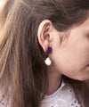 Baroque pearl and amethyst earrings - Editions LESSisRARE pearls