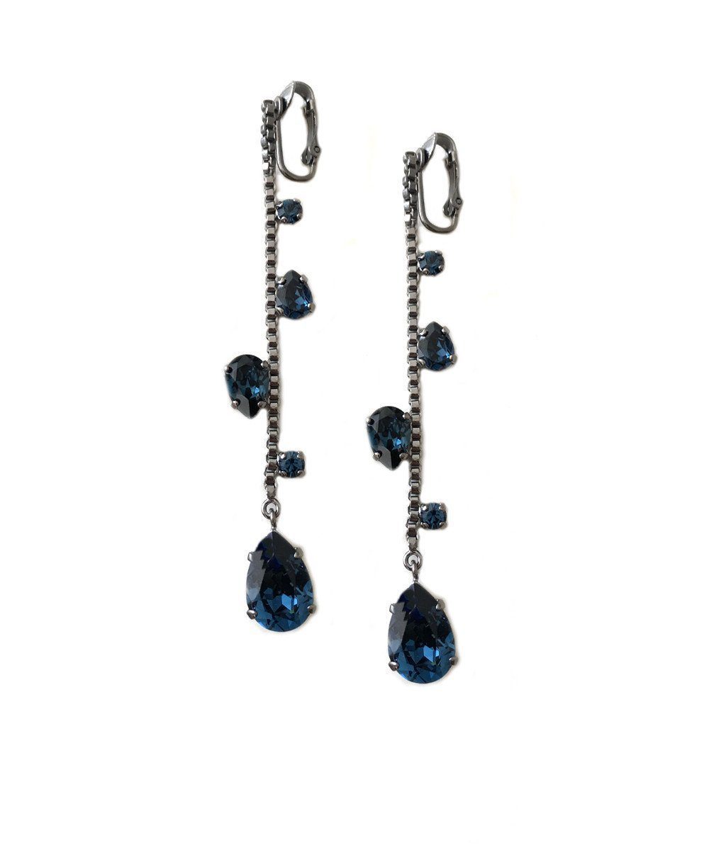 Boucles d'oreilles clips Swarovski Midnight créateur Boucles d'oreilles