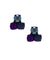 Boucles d'oreilles clips trio de cristaux Swarovski bleus - Vogline