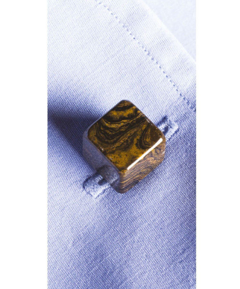 Brown Bronziolite semi-precious stone cufflinks - Bhome