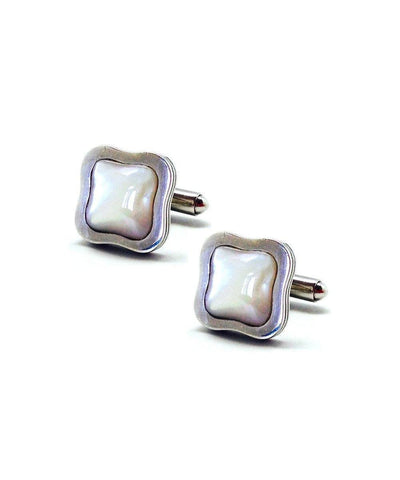 Art Deco cufflinks in silver and mother-of-pearl designer Cufflinks